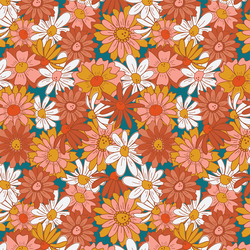 Blooming Daisies in Rainbow
