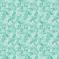 Winter Floral in Peaceful Aqua