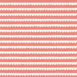 Scalloped Stripes in Watermelon Red