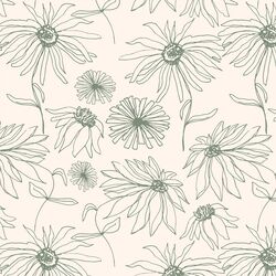 Aster Sketch in Leaf Green on Cloud