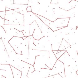 Star Charts in Berry on White