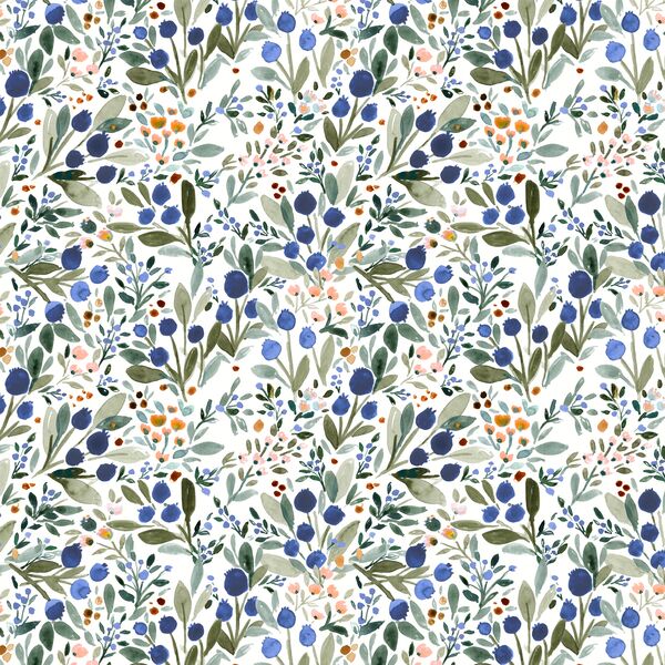 Little Blueberries in White