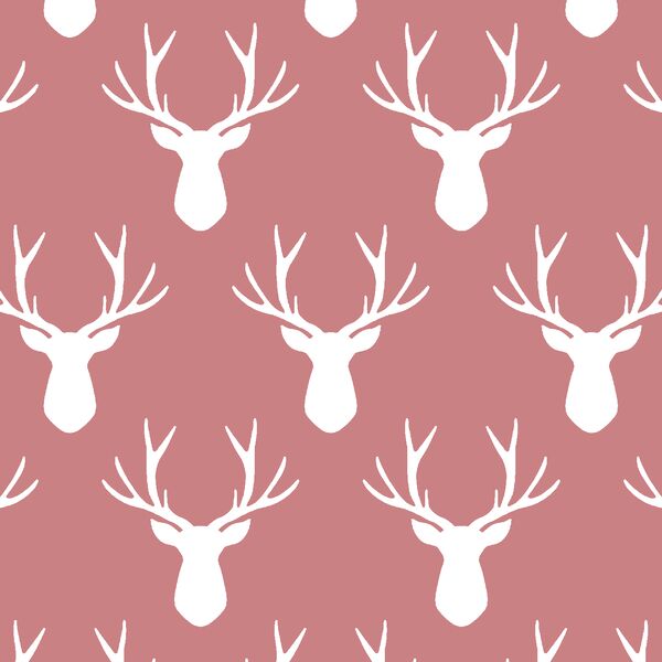 Stag Silhouette in Berry