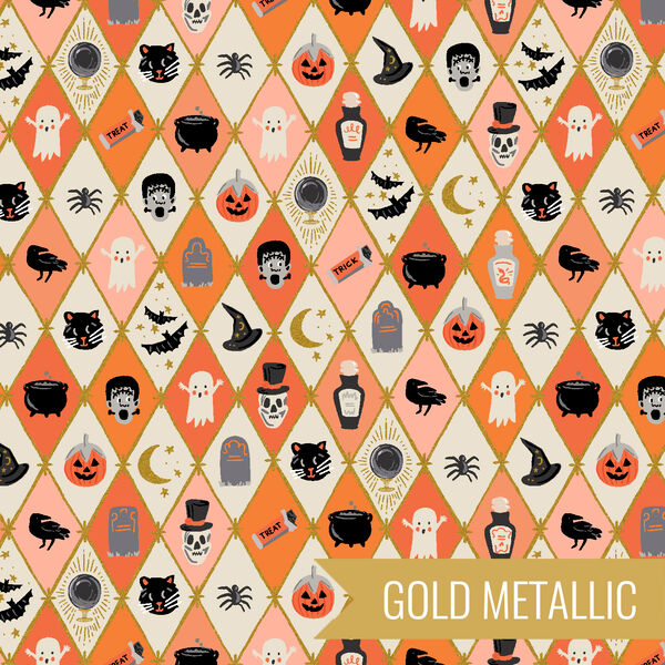 Argyle in Orange Metallic