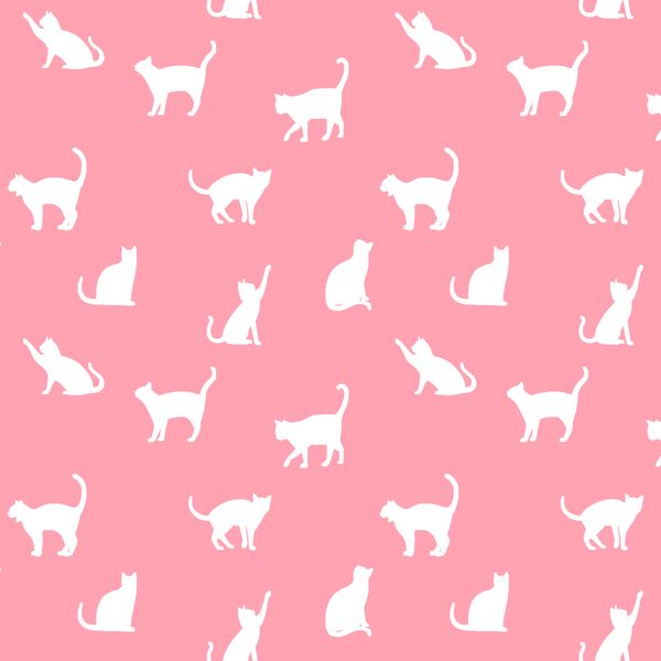 Cat Silhouette in Rose Pink