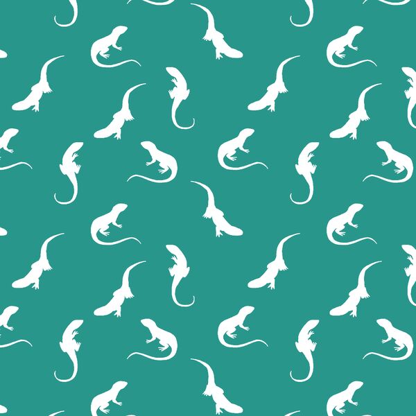 Iguana Silhouette in Jade