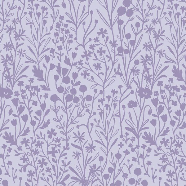 Floral Silhouette in Soft Periwinkle
