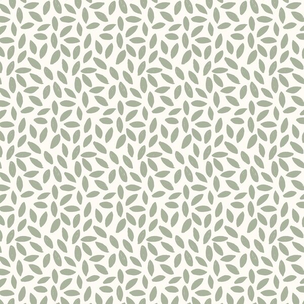 Petals Please in Thyme Green on Ivory