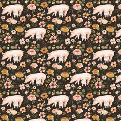 Little Floral Pigs in Umber