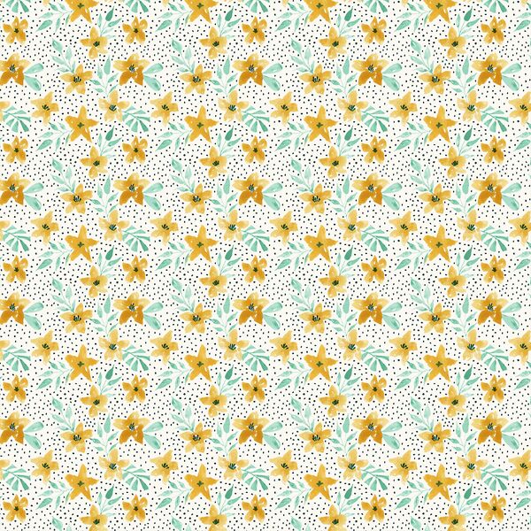 Gathered Flowers in Cream