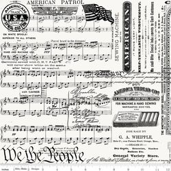 Patriotic Text in Off White