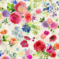 Bouquets in Light Cream