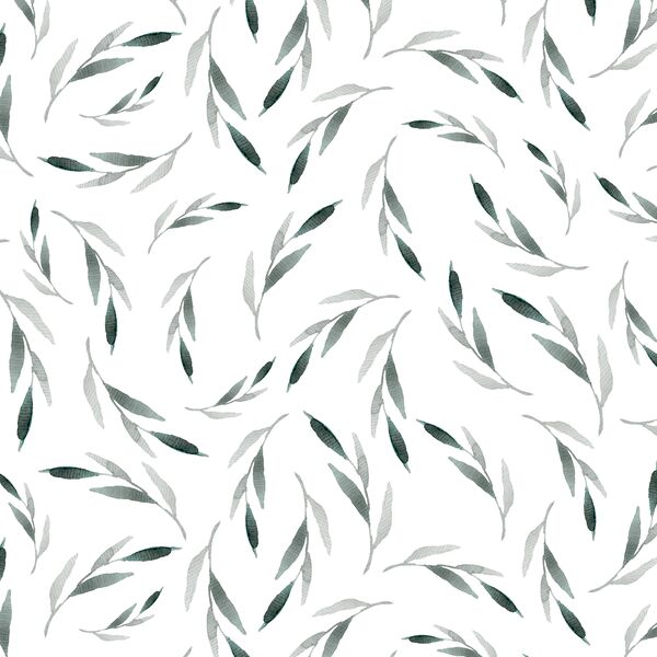 Intertwined Leaves in White