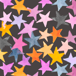 Large Star Confetti in Night Sky