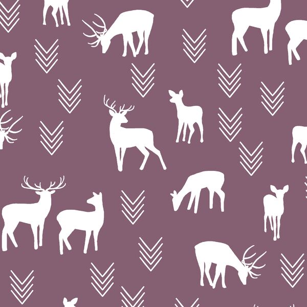 Deer Silhouette in Mulberry