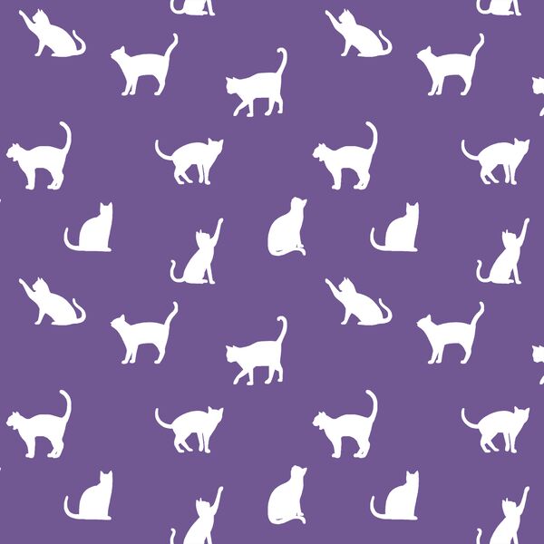 Cat Silhouette in Ultra Violet