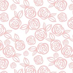 Tea Roses in Powder Pink on White