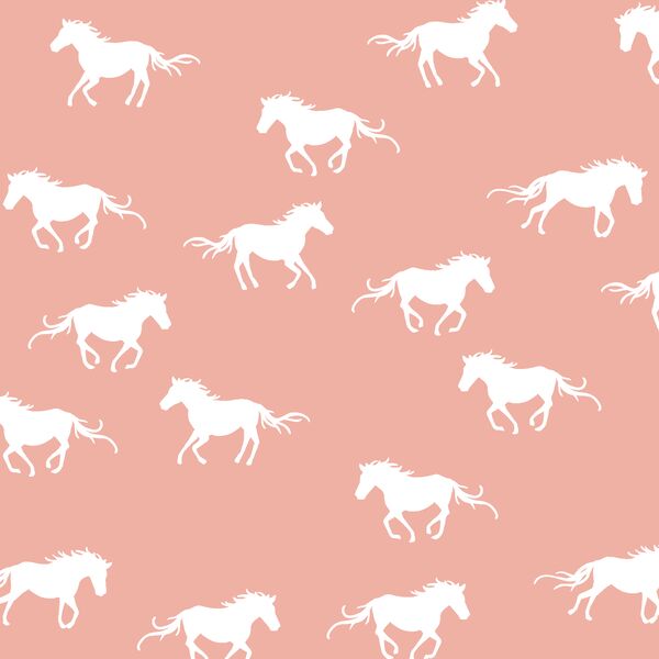 Horse Silhouette in Peony