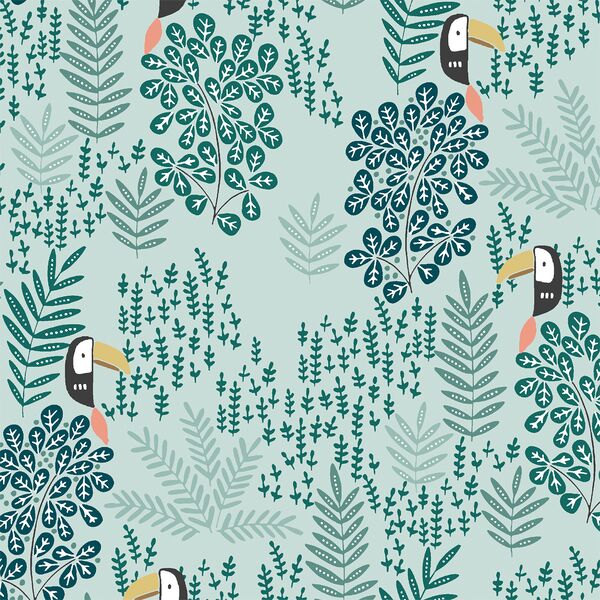 Jungle Toucans in Green Vine