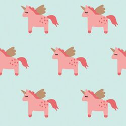 Baby Unicorns in Aqua Blue