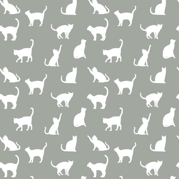 Cat Silhouette in Sage