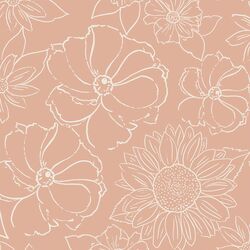 Large Sketched Floral in Dusky Pink