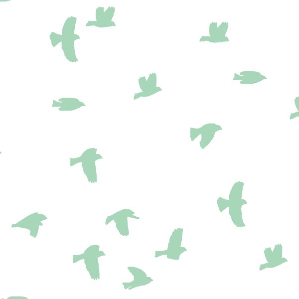 Flock Silhouette in Seaglass on White