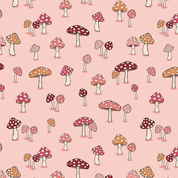 Mushrooms in Petal Pink