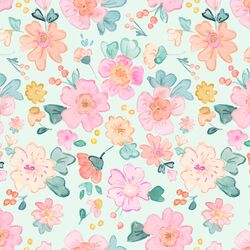 Park Flowers in Aqua