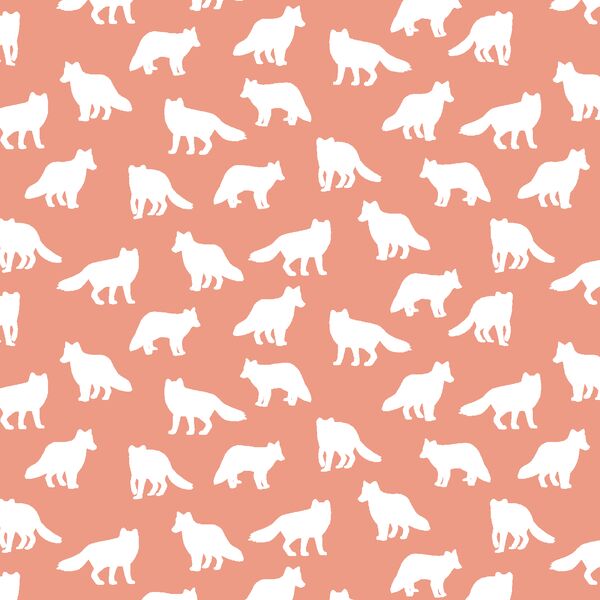 Little Fox Silhouette in Grapefruit