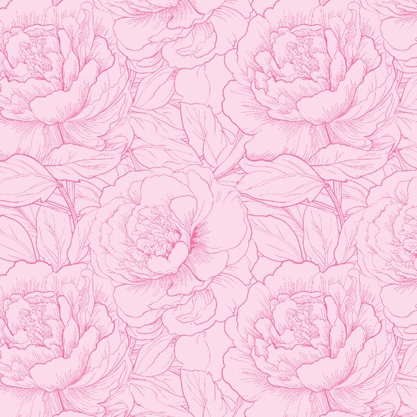 Peony Sketch in Camellia Pink