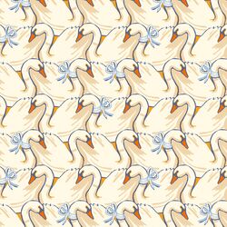 Graceful Swans in Feathered