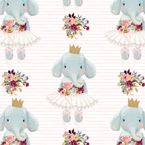 Pirouette on Little Watercolor Stripes in Soft Blush