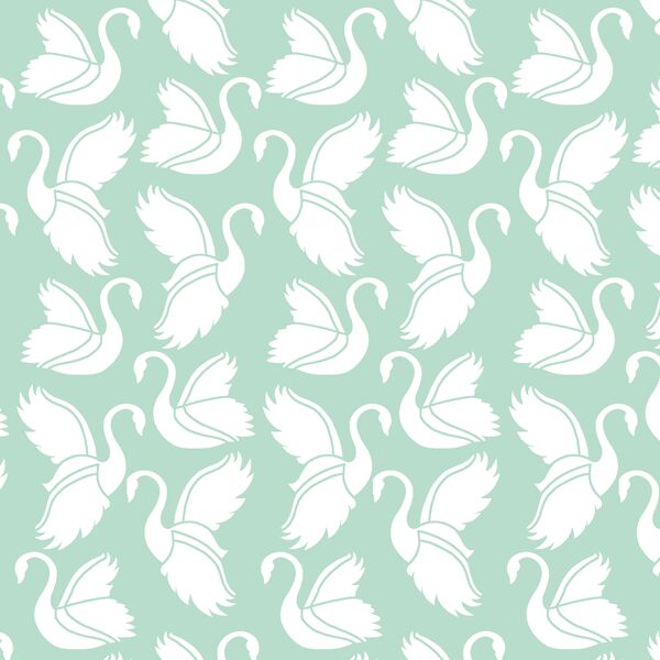 Swan Silhouette in Mint