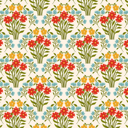 Floral Rhythms in Cream