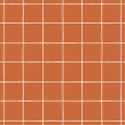 Grid Lines in Cream on Rust