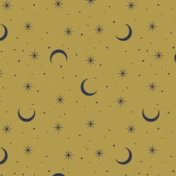 Small Moon and Stars in Gold