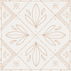 Large Dotted Tile in Tawny on Off White