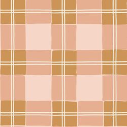 Large Tartan Plaid in Peachy and Honey Gold