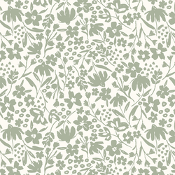 Spring Silhouette in Thyme Green on Ivory