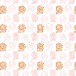 Block Print Lions in Powder Pink