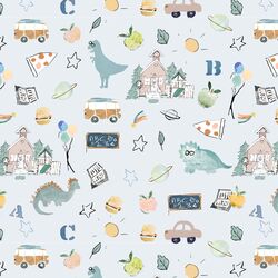 Dino School in Pastel Blue