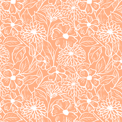 Garden Sketch in Warm Peach
