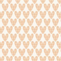 Origami Heart in Almond Pink on Cream