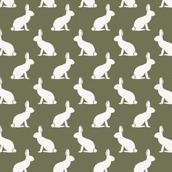 Rabbit Silhouette in Olive Green