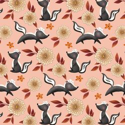 Charming Skunks in Fall Pink