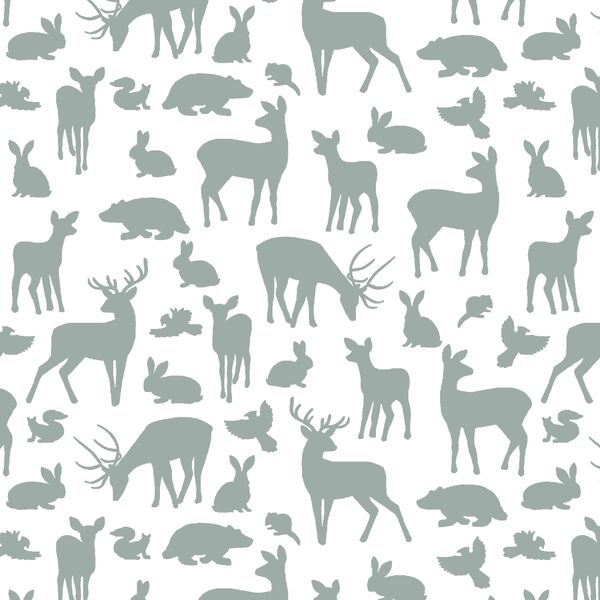 Forest Friends in Eucalyptus in White