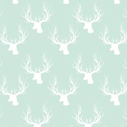 Little Deer Silhouette in White on Light Green