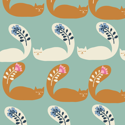 Zen Cats in Soft Sage