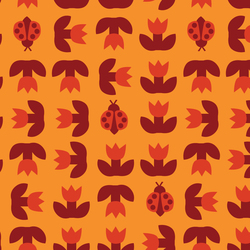 Ladybird and Tulip in Gold